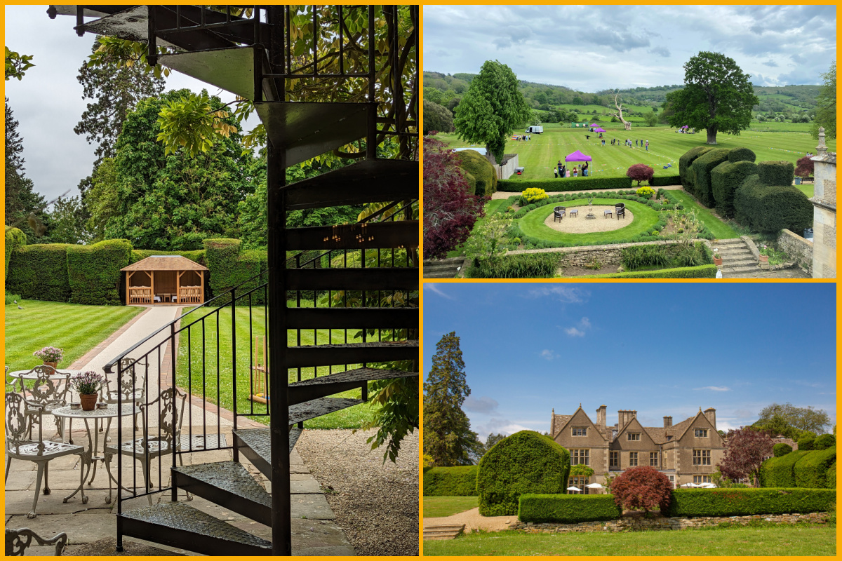 A collage of open green spaces at The Greenway Hotel and Spa